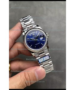 Rolex Day Date Super Clone Stainless Steel Blue Dial Watch 36MM - 1:1 Mirror Quality