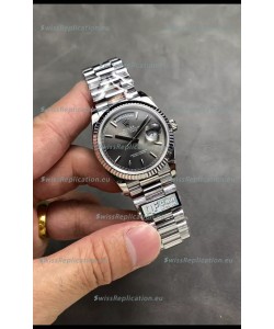 Rolex Day Date Super Clone Stainless Steel Grey Dial Watch 36MM - 1:1 Mirror Quality