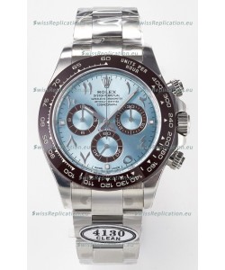 Rolex Daytona Super Clone ICE Blue Dial Diamonds Bezel Cal.4130 Movement - 904L Steel Watch