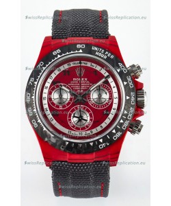 Rolex Daytona Edition Watch in Red Dial Red Carbon Casing 1:1 Mirror Replica