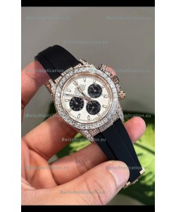 Rolex Daytona Super Clone White Gold Casing Meteorite Dial Cal.4131 Movement Watch Custom Sapphires Bezel
