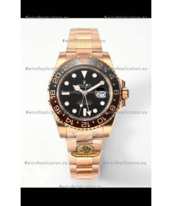Rolex GMT Masters II Super Clone Root Beer 126711CHNR Rose Black Dial Swiss Replica Watch 