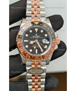 Rolex GMT Masters II Super Clone Root Beer 126711CHNR Rose Black Dial Swiss Replica Watch 