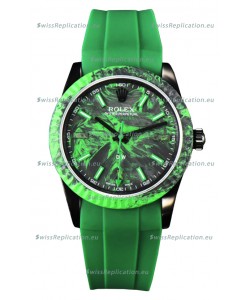 Rolex Milgauss DiW Green Carbon Casing Watch - ETA2836 Automatic Movement in Green Strap 