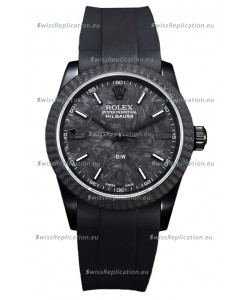 Rolex Milgauss DiW Black Carbon Casing Watch - ETA2836 Automatic Movement in Black Strap 
