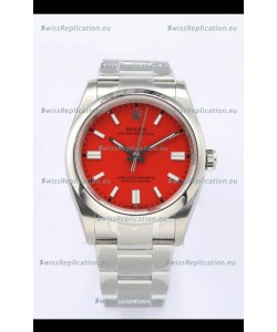 Rolex Oyster Perpetual REF#126000 36MM Swiss Movement Swiss Replica Red Dial 904L Steel 1:1 Mirror Replica Watch