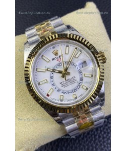 Rolex Sky-Dweller REF# M336933 White Dial Watch in Yellow Gold 904L Steel Case 1:1 Mirror Replica