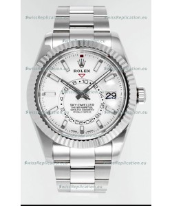 Rolex Sky-Dweller REF #m336934 White Dial Watch in 904L Steel Case - Super Clone Watch