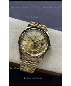 Rolex Sky-Dweller REF# 336935 Gold Dial Watch in Yellow Gold 904L Steel Case 1:1 Mirror Replica