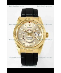 Rolex Sky-Dweller REF# 336935 Gold Dial Watch in Yellow Gold 904L Steel Case 1:1 Mirror Replica