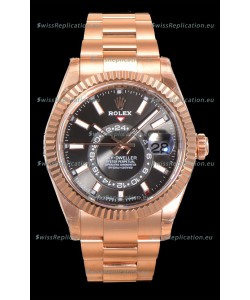 Rolex Sky-Dweller REF# 336235 Slate Dial Watch in Rose Gold 904L Steel Case 1:1 Mirror Replica