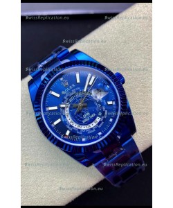 Rolex SkyDweller Swiss Watch in Blue PVD Coated Case - DIW Edition Blue Dial