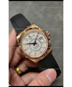 Rolex Sky-Dweller REF# M326235 White Dial Rose Gold Watch in 904L Steel Case 1:1 Mirror Replica