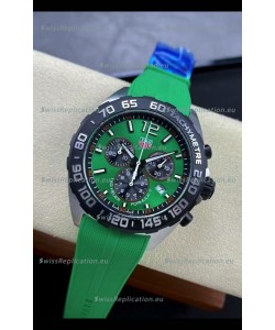 Tag Heuer F1 Edition Swiss Quartz Watch in Green Dial Stainless Steel Casing Rubber Strap
