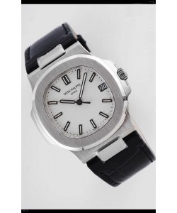 Patek Philippe Nautilus 5711/1A-011 1:1 Mirror Swiss Replica Watch in White Dial 904L Steel 