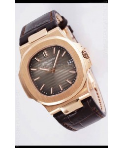 Patek Philippe Nautilus 5711/1R 1 1:1 Mirror Replica Watch in Brown Dial Rose Gold