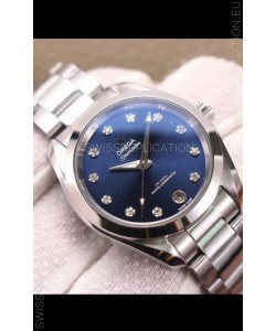 Omega Seamaster Aquaterra 150M 34MM Swiss Replica Watch in Blue Dial