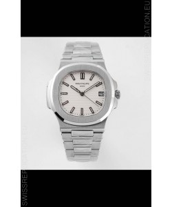 Patek Philippe Nautilus 5711/1A-011 1:1 Mirror Swiss Replica Watch in White Dial 904L Steel 