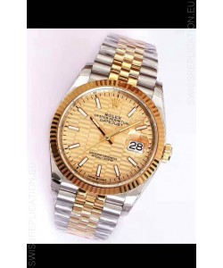 Rolex Datejust Fluted-Motif Dial 41MM Cal.3135 Movement Swiss Replica Watch in 904L Two Tone Casing