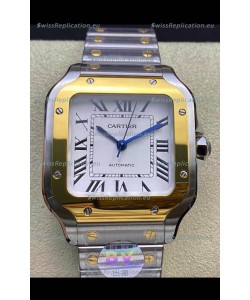 Santos De Cartier 1:1 Mirror Replica - 36MM Yellow Gold Two Tone Watch