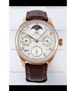 IWC Portuguese Perpetual Calendar Rose Gold Swiss Replica Watch REF. IW503302