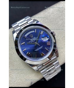Rolex Day Date M228206-0015 904L Steel 40MM - Blue Dial 1:1 Mirror Replica