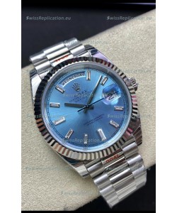 Rolex Day Date M228236-0006 904L Steel 40MM - Ice Blue Dial 1:1 Mirror Replica