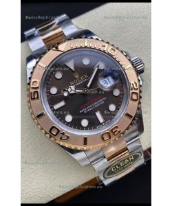Rolex Yachtmaster 40 Everose Gold - Oyster Steel Brown Dial 1:1 Swiss Replica Watch 40MM in 904L Steel Casing