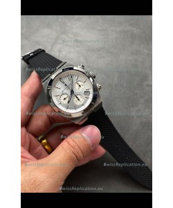 Vacheron Constantin Super Clone Overseas Chronograph Steel Dial Swiss Watch - Rubber Strap