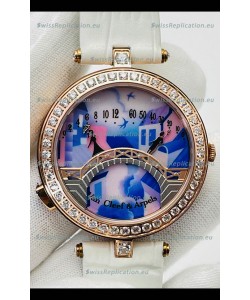 Van Cleef & Arpels Lady Arpels Pont des Amoureux in Rose Gold White Strap
