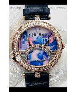 Van Cleef & Arpels Lady Arpels Pont des Amoureux in Rose Gold Dark Blue Strap