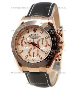 Rolex Daytona Monobloc Cerachrome Everose Swiss Watch in White Dial - 1:1 Mirror Replica