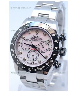 Rolex Daytona MonoBloc Cerachrom Bezel Swiss Replica Rose Gold Plated Watch in Pink Mother Pearl Dial