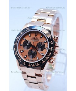 Rolex Daytona Chronograph MonoBloc Cerachrom Bezel Swiss Replica Watch in Rose Gold Plated