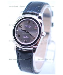 Rolex Cellini Cestello Ladies Swiss Replica Watch in Grey Silver Dial