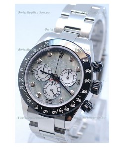 Rolex Daytona MonoBloc Cerachrom Bezel Swiss Replica Rose Gold Plated Watch in White Mother Pearl Dial